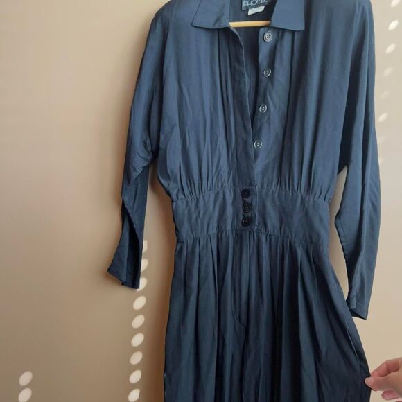 Vintage 80's/90's Black Made In USA Women's Black Long Sleeve Jumpsuit - Picture 2 of 9